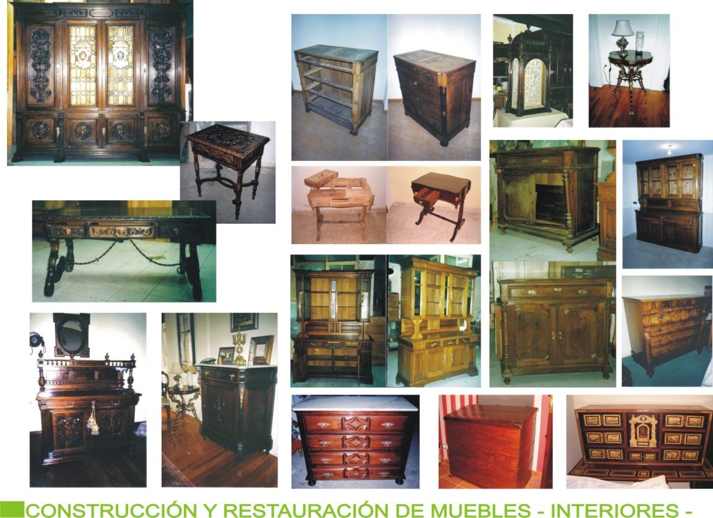 Muebles de madera antiguos variados